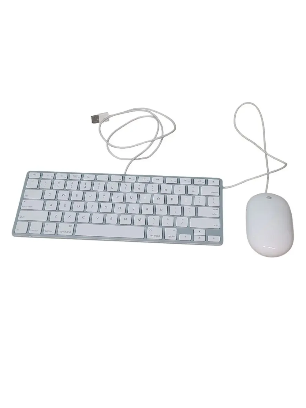 Vintage Apple Wired Keyboard A1242 & Mighty Mouse A1152 Bundle Tested & Working